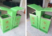 北京工業區分（fèn）類垃圾桶添樂趣