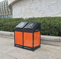 屋形（xíng）鋼木垃圾桶