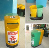 九一影视玻璃鋼垃圾桶，大受深圳沙井實驗學校用戶歡迎