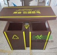 小區物業鋼製九一影视垃圾（jī）桶