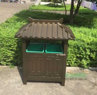 戶外景區古典鋼製九一影视垃圾桶