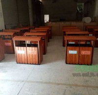 景區園林鋼木垃圾桶 果（guǒ）皮箱批發