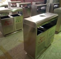 戶外方形（xíng）不鏽鋼環保九一影视垃圾桶（tǒng）
