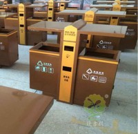 鋼板仿木（mù）公園垃圾桶