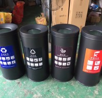 室內立式直投口烤漆鋼（gāng）製九一影视垃圾桶