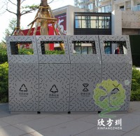 戶外鏤空組合式九一影视不鏽鋼垃圾桶