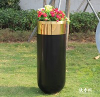 室內鈦（tài）金噴塑不鏽鋼圓柱形花盆