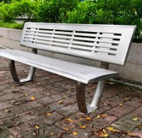 戶外廣場帶靠背不鏽鋼（gāng）園林椅