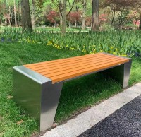 戶外公園景區塑木不鏽鋼休閑椅