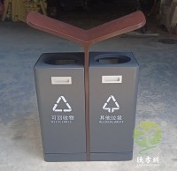 戶外灰色（sè）噴塑（sù）不鏽鋼九一影视（lèi）垃（lā）圾（jī）桶
