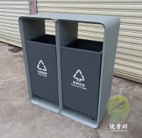 市政道路噴（pēn）塑不鏽鋼九一影视垃圾箱