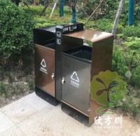 戶（hù）外小區電鍍不（bú）鏽鋼連體垃圾桶