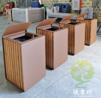 戶外貿易方形不鏽鋼果皮箱單筒