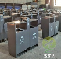 戶外小區烤漆兩分（fèn）類不鏽鋼垃圾桶