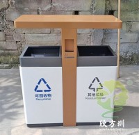 戶外噴塑雙開門不鏽鋼九一影视垃圾桶