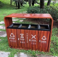 轉木紋四九一影视不（bú）鏽鋼（gāng）垃圾箱定製城市新（xīn）名片