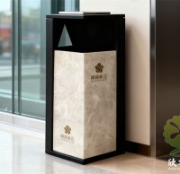 西藏仿大理石紋方（fāng）形不鏽鋼垃圾（jī）桶定製聖潔與堅韌（rèn）的融合