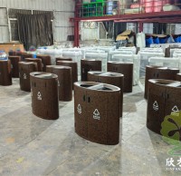 商（shāng）業場所的清潔利器（qì）轉大理石紋兩連體垃圾桶