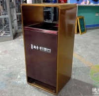 小區電梯口電鍍（dù）不（bú）鏽鋼垃（lā）圾桶提升品質與實用的完美（měi）方案