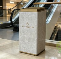 電梯口的大理石紋（wén）不鏽鋼垃圾桶（tǒng）提升公（gōng）共空間品味