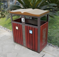 融景於器公園複古鋼木九一影视垃圾桶的定（dìng）製之道