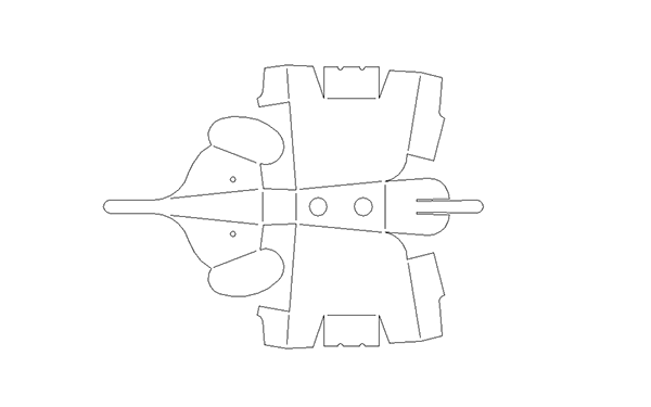 線切割折（shé）彎小象圖紙,線切割圖紙免費下載