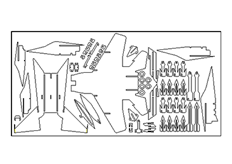 線切割戰鬥機F15,線切割圖紙免費下載