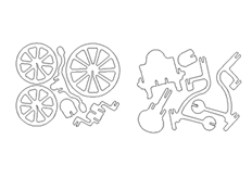 線（xiàn）切3D-三輪（lún）車,線切割圖紙免費下（xià）載