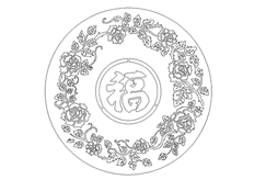 線（xiàn）切割2D-圓玫瑰福,線切割（gē）圖紙免費（fèi）下（xià）載