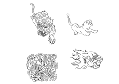 線切（qiē）割2D-老虎,線切割圖紙免費下載