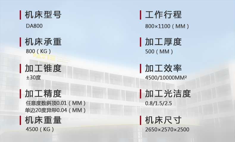 DA800技術參數（shù）